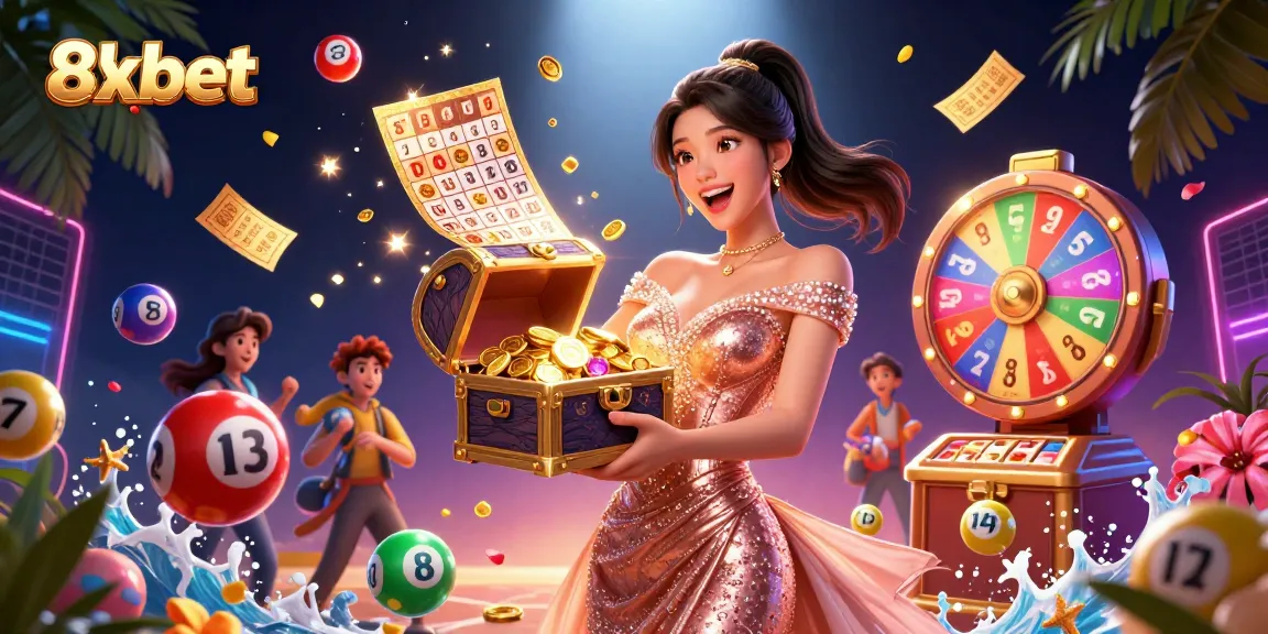 Experience thrilling jackpots with 8xbet's vibrant lottery elements and stunning casino visuals.