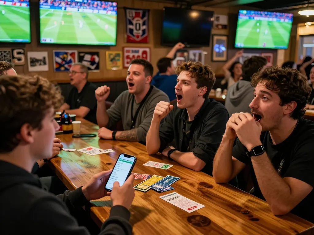 Watch sports betting excitement with kết quả bóng đá updates at a lively sports bar while fans cheer on their teams.
