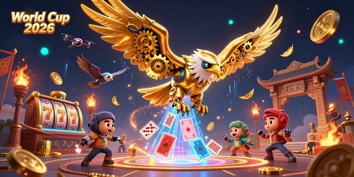 Experience exciting gameplay at World Cup 2026 while engaging with golden eagle and vibrant casino elements.