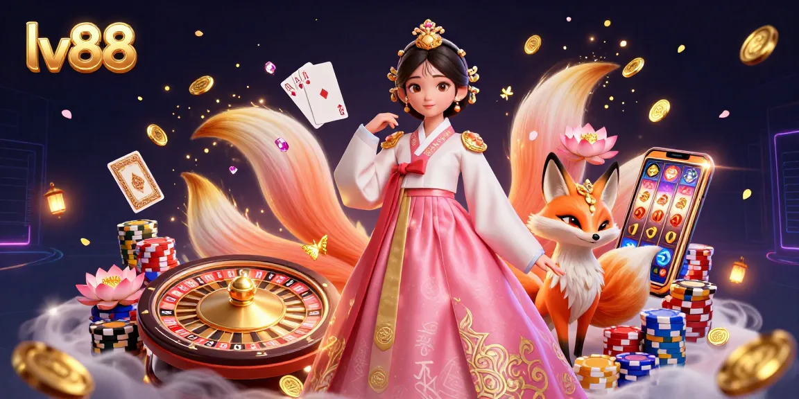 Experience the thrill of lv88's gaming with a vibrant casino scene filled with golden fortunes and excitement.