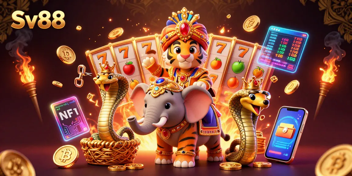 Experience the thrilling jackpot excitement at Sv88 with colorful slots and rich casino elements.