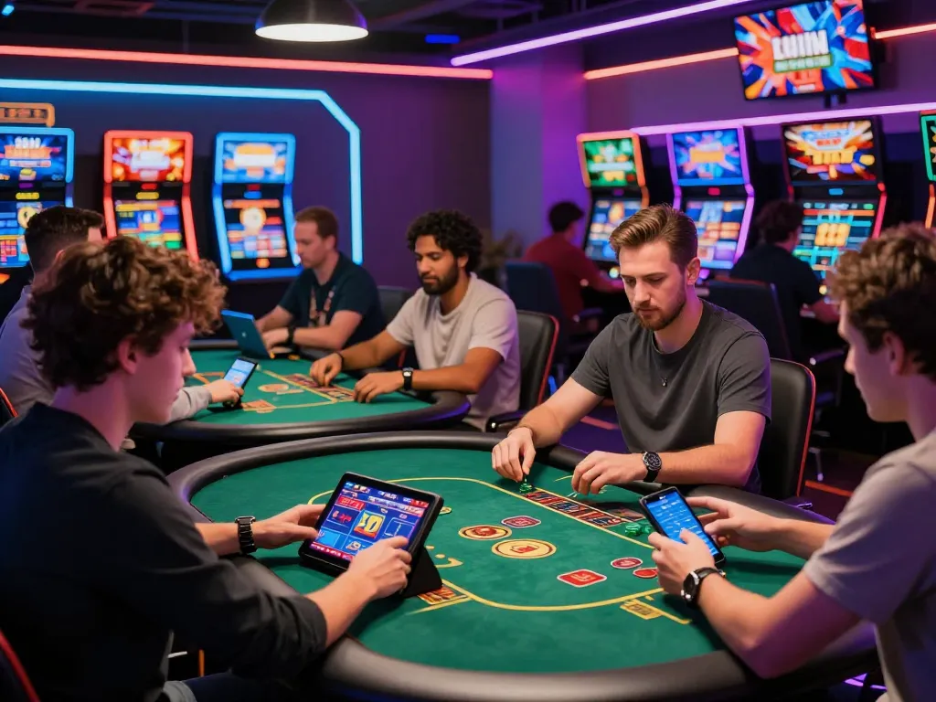 Experience the thrilling world of online gaming at 23win, featuring vibrant graphics and diverse players enjoying live casino games.