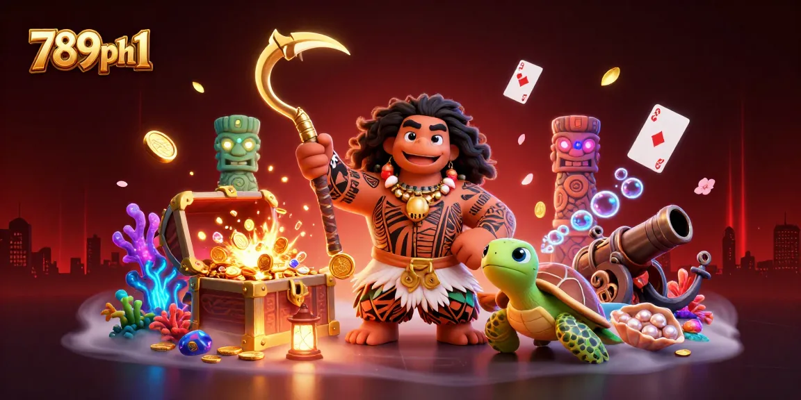 Win big with 789ph1's exciting gaming adventure, featuring tribal characters and vibrant casino elements.