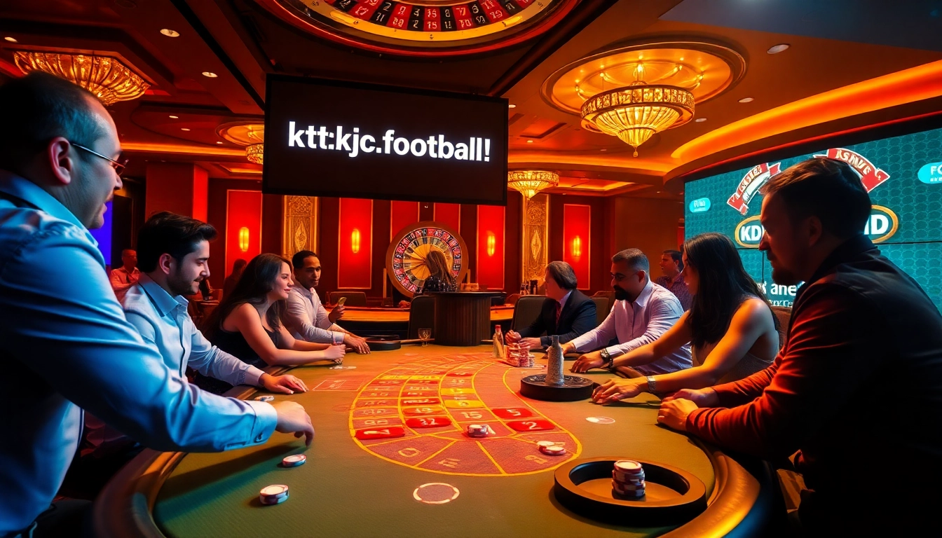 Experience thrilling gameplay at https://kjc.football/ with luxurious casino scenes featuring blackjack and roulette.