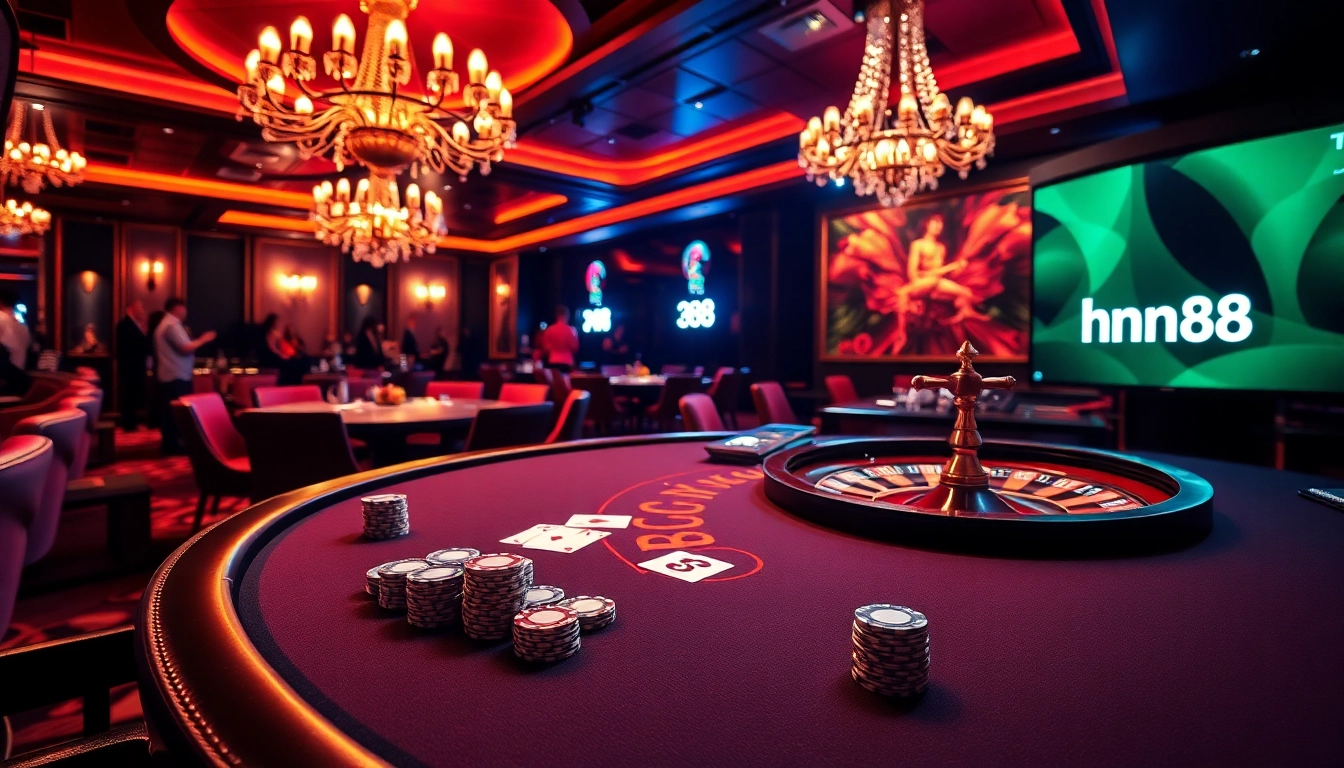 Experience the thrilling ambiance of hm88 gambling with vibrant casino visuals and exciting gameplay elements.