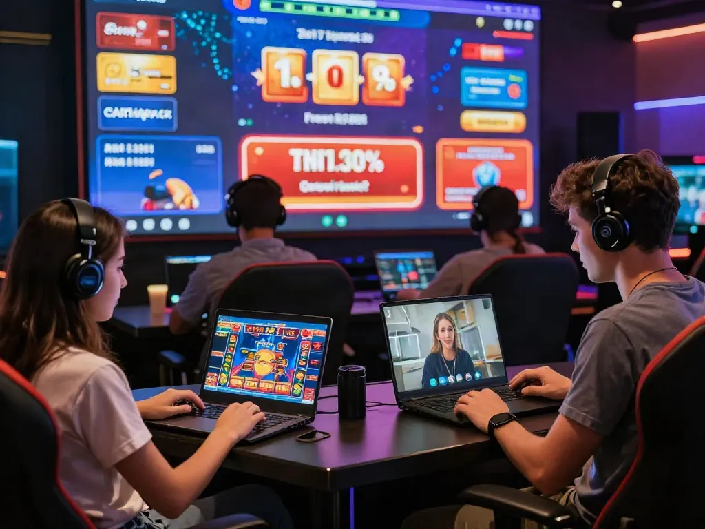 Players engaging with online casinos that accept credit card, showcasing diverse users in an exciting gaming environment.