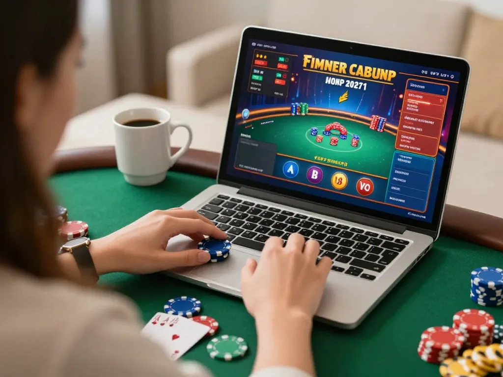 Person strategically placing bets in poker game on 789club's online platform.