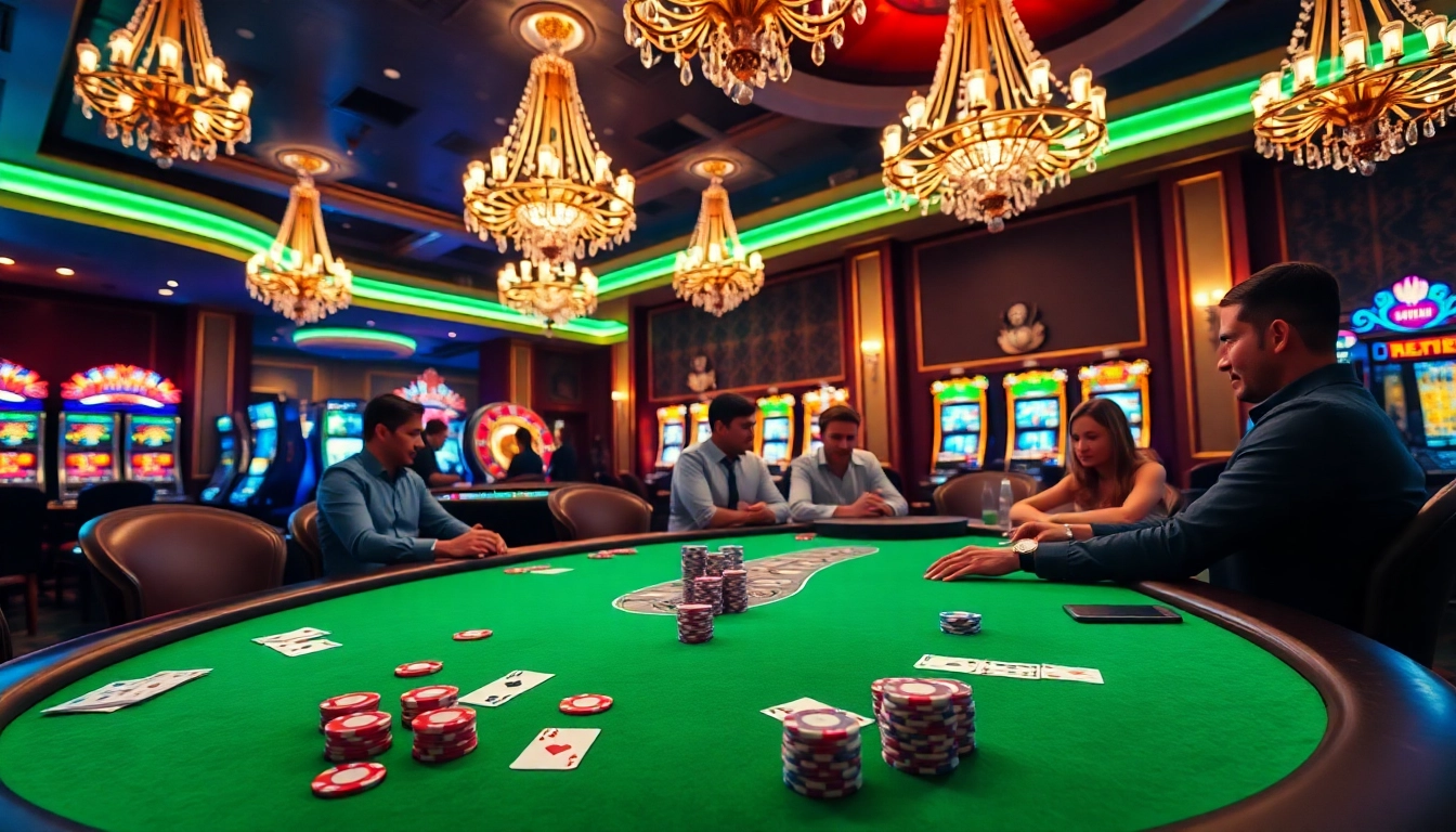 Experience thrilling poker action at https://hb88.clinic/ with colorful chips and illuminated ambiance.