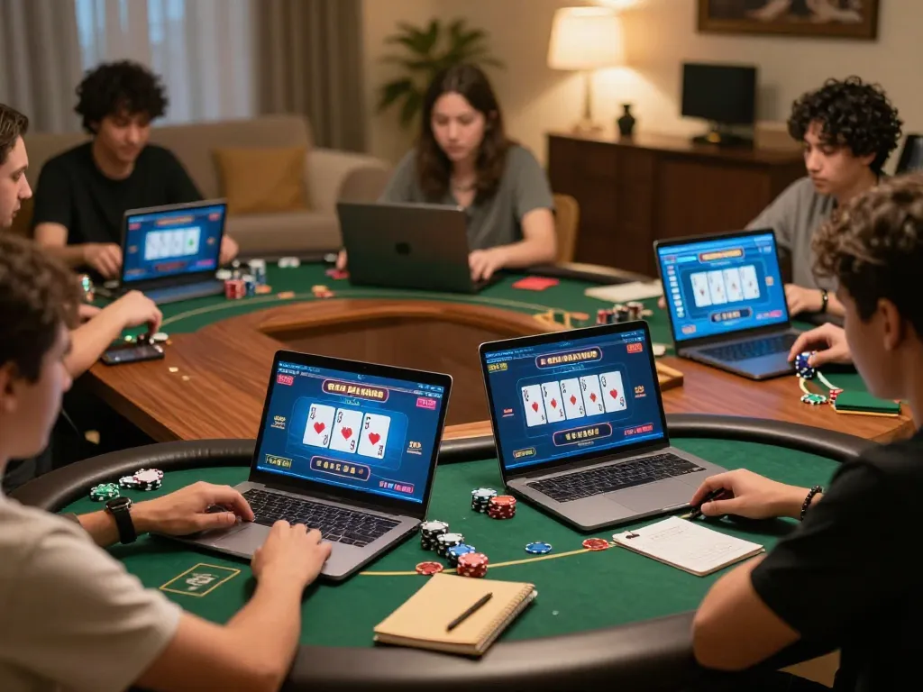 Players engaging in poker online using https://mm88.se.net/ with immersive graphics and cozy atmosphere.