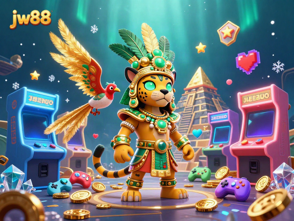 Experience the thrilling world of jw88 with dynamic game elements and Mayan characters in a vibrant casino atmosphere.