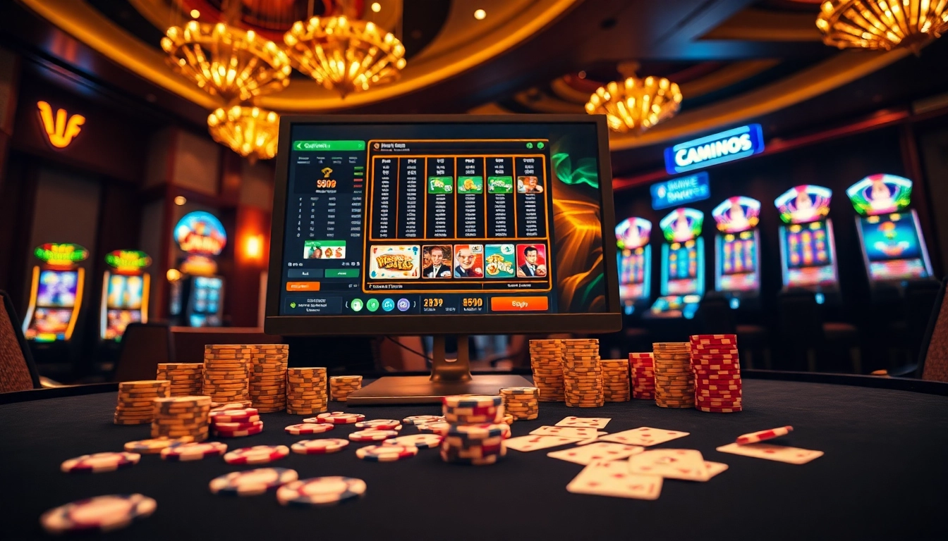 Engage with thrilling online gambling at http://sc88.link/ featuring poker chips and vibrant casino elements.