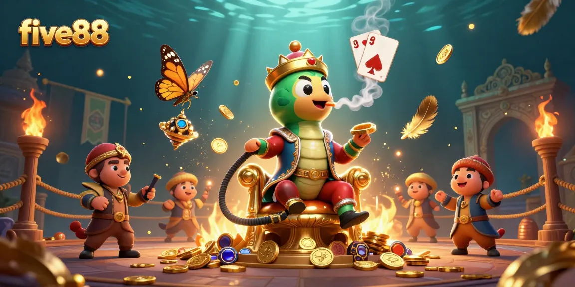 five88 captivates players with a vibrant 3D casino scene featuring a caterpillar hookah-master.