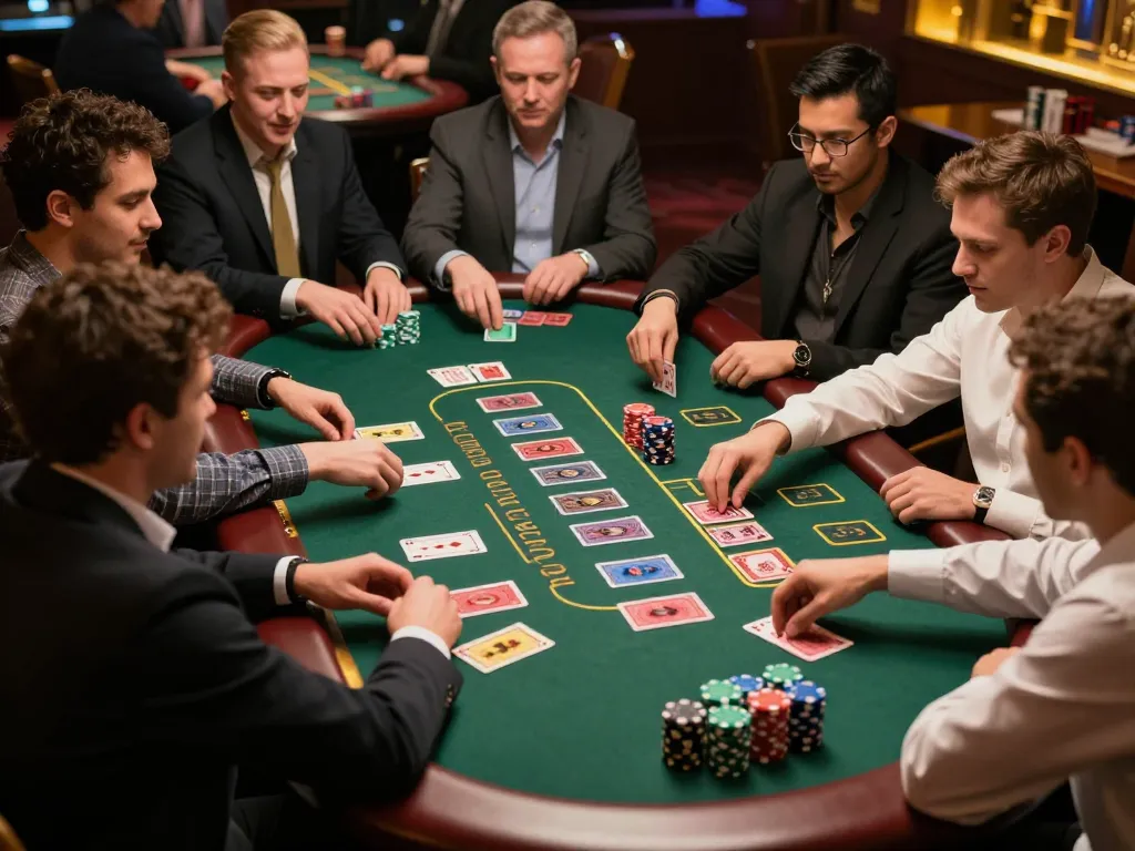Players enjoying a dynamic blackjack game at nhacaiuytinn casino, showcasing excitement and strategy.