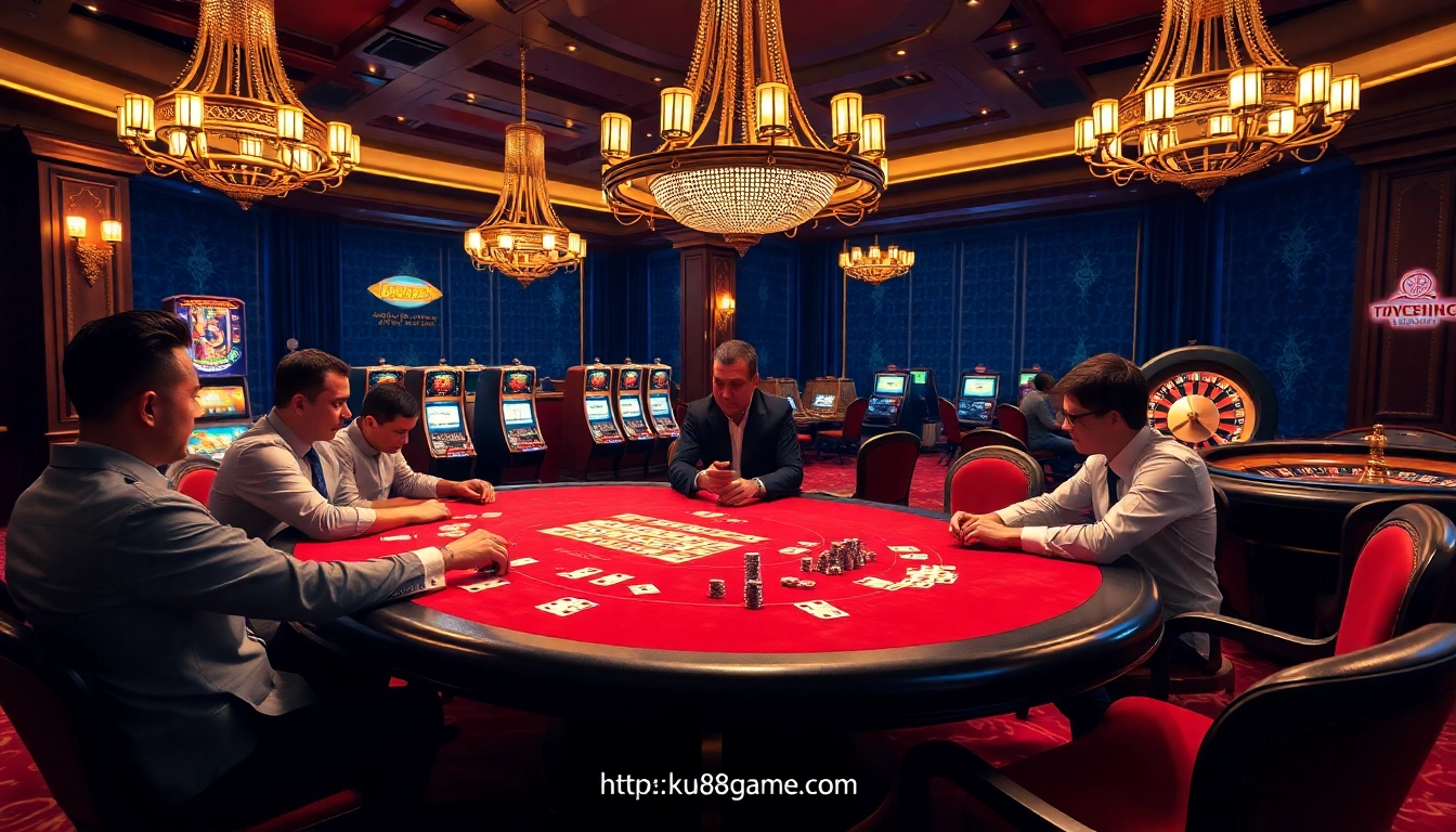 Experience high-stakes poker action at https://ku88game.com/ with luxurious casino elements.