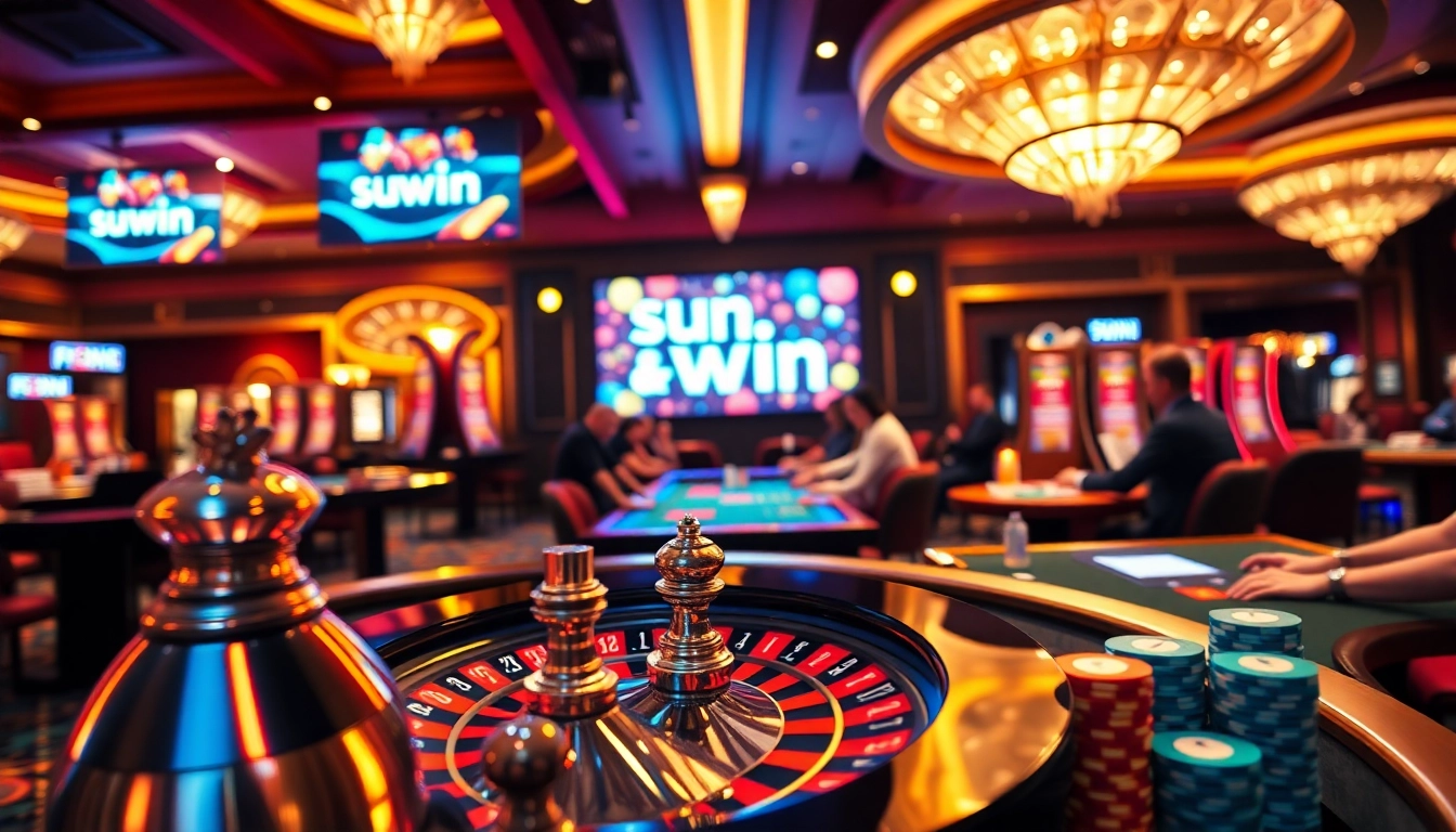 Experience the excitement of sun win with players engaged in thrilling casino games.