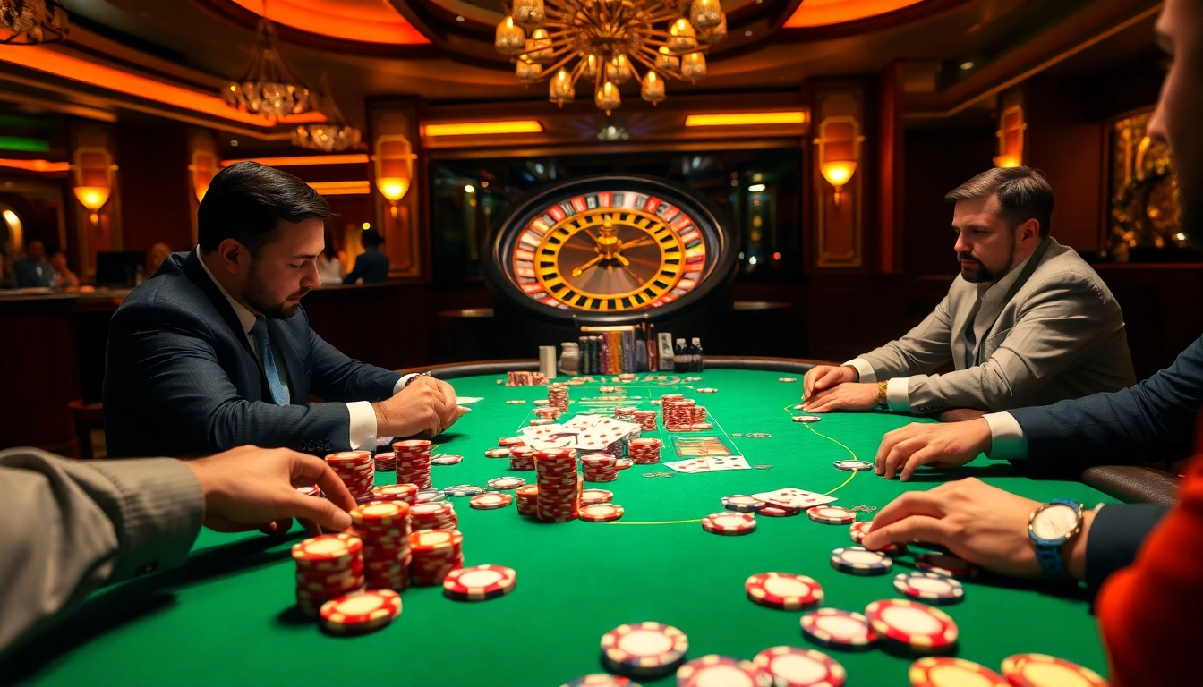 Experience the thrilling atmosphere of the bdtk66 blog with a dynamic poker scene in a luxurious casino.