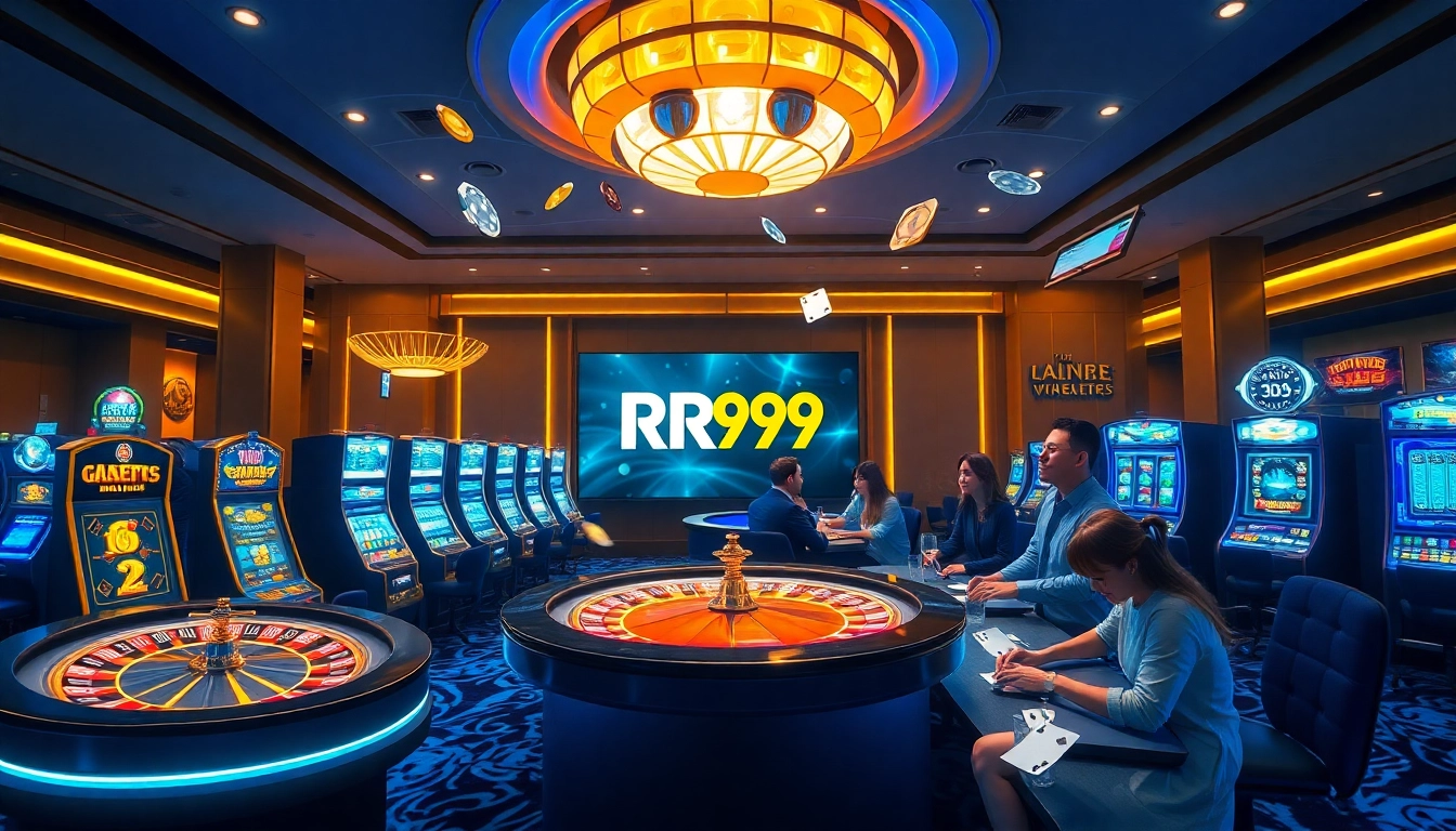 Experience the excitement at https://rr9988.net/ with vibrant casino games, dealers, and players enjoying the thrill of gambling.