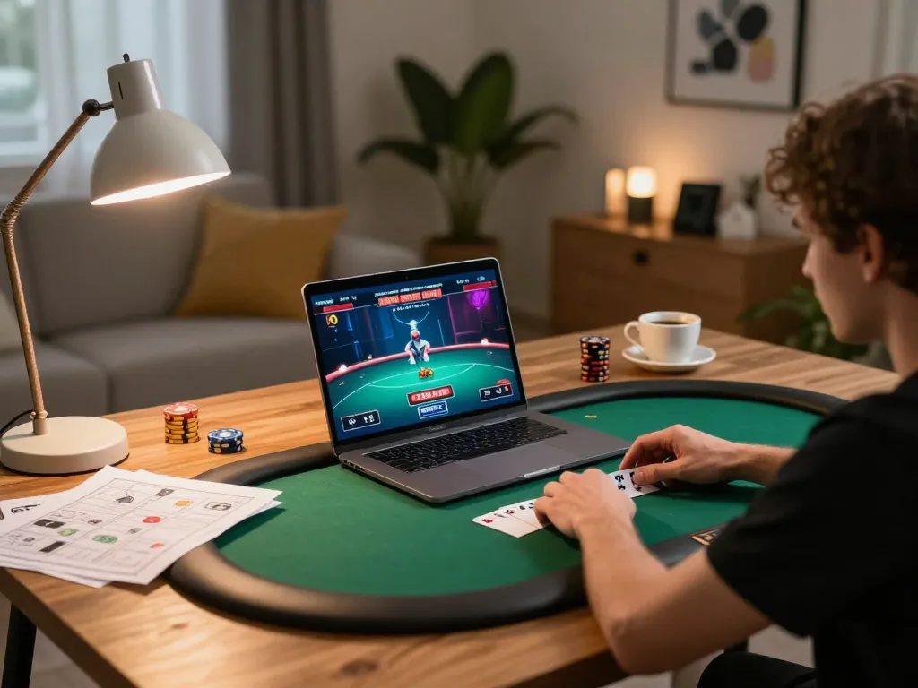 Players enjoying poker at 92SLOT online casino, immersed in strategic gameplay.