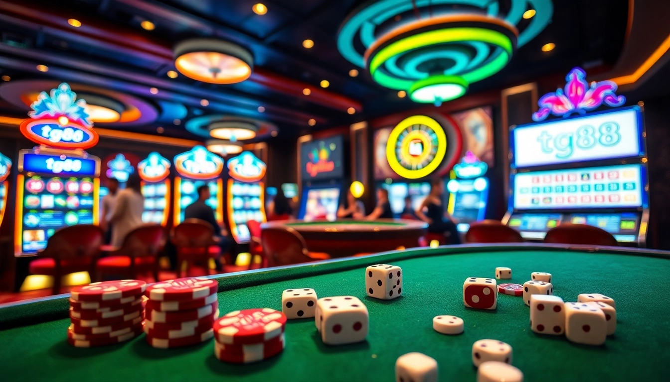 Experience excitement at tg88 with vibrant slot machines and eager players.