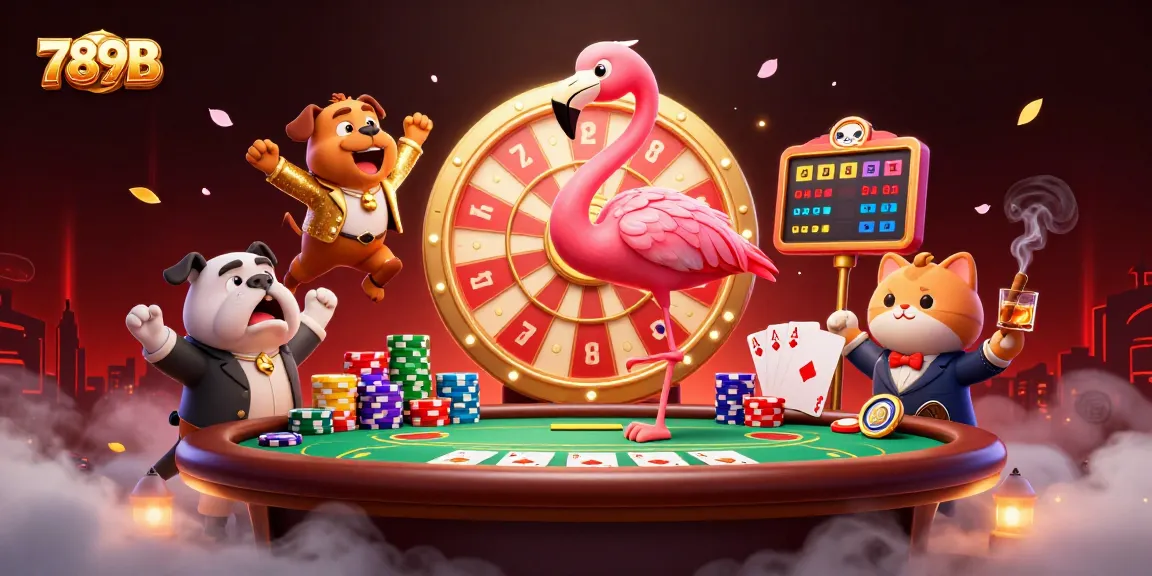 Engage in thrilling gameplay with 789B at a vibrant casino setting enriched with poker elements.