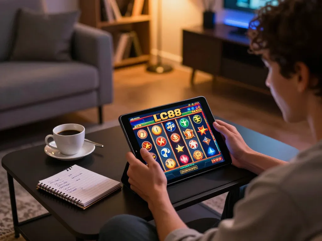 Engaging online gaming experience on LC88's platform with vibrant slot interface.