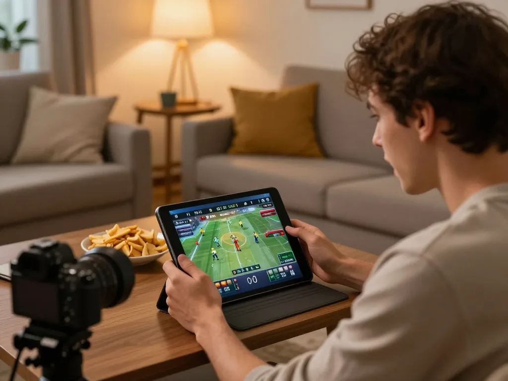 Player enjoying live sports betting on qh88go from a cozy home setup, capturing excitement and strategy.
