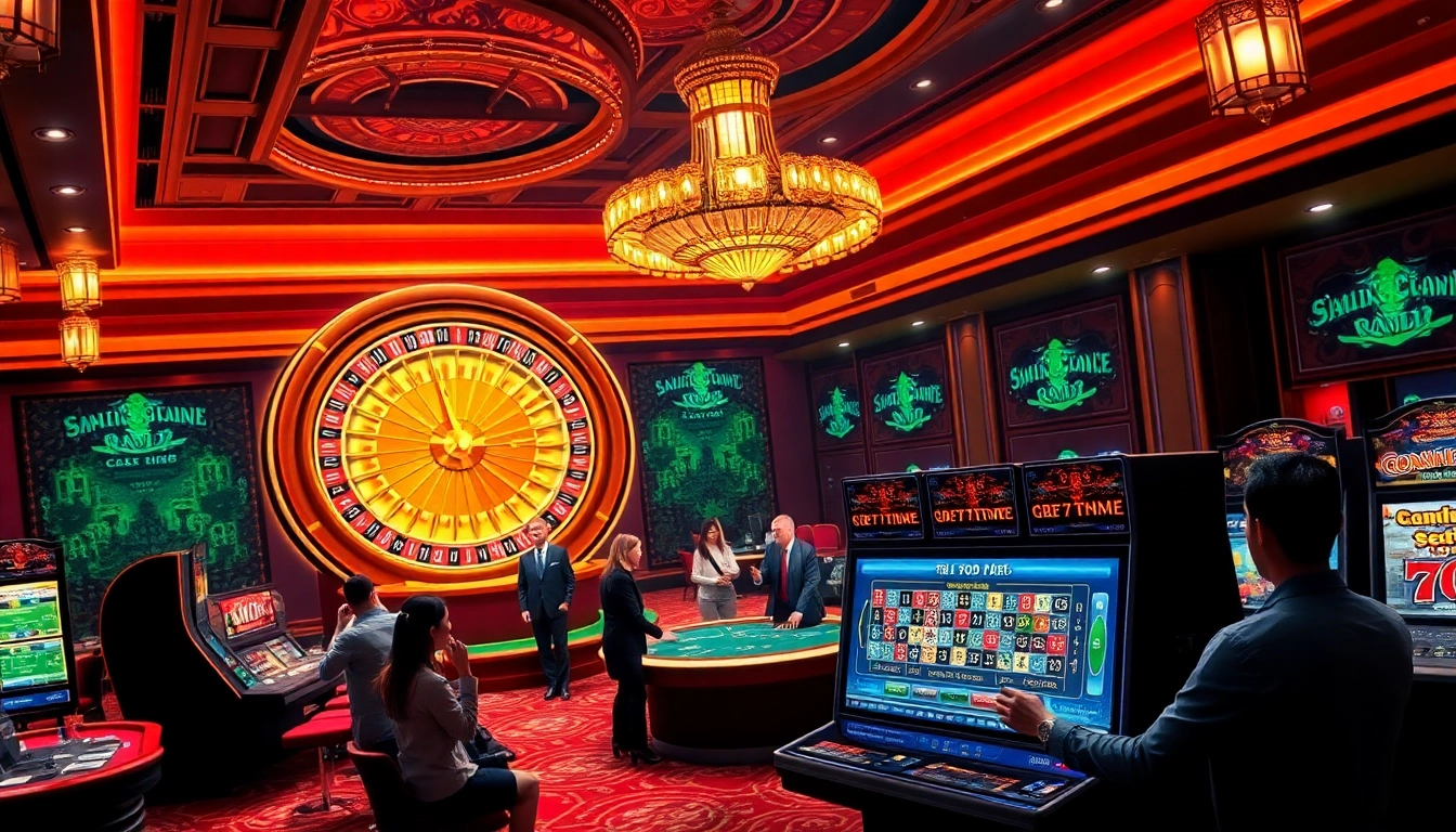 Exciting scene of players at the roulette wheel, representing trang chủ 69vn in a luxury casino atmosphere.