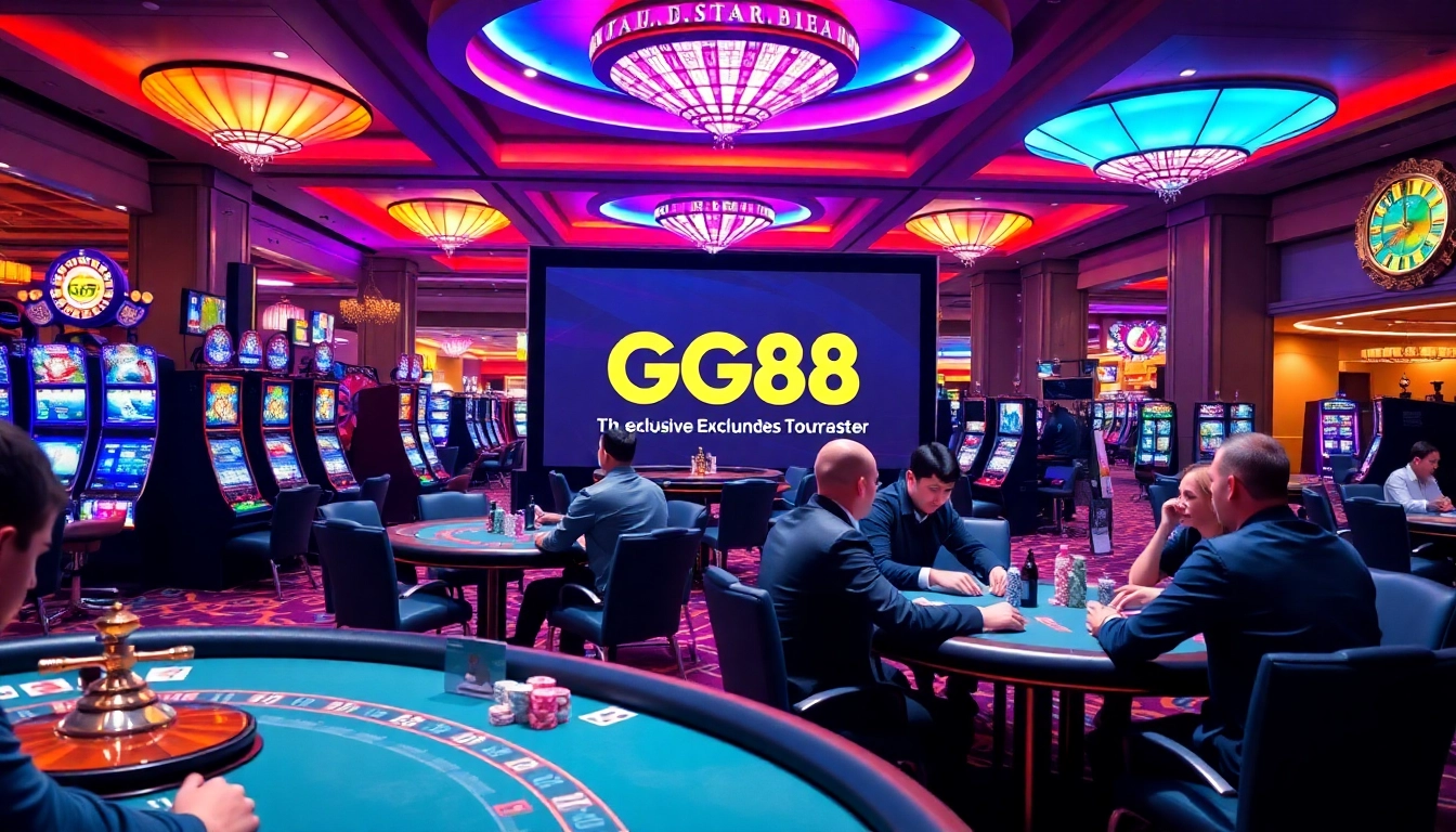 Experience the excitement of GG88 at vibrant casino tables and slot machines.