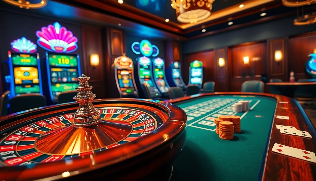 Luck8 offers thrilling casino gaming with professional poker chips and a spinning roulette wheel.