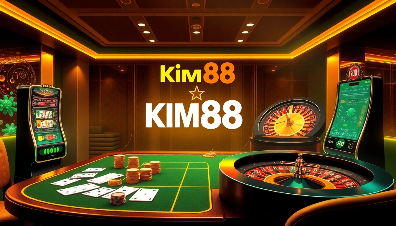 Experience high-stakes gaming with nhà cái kim88 at a modern casino table.