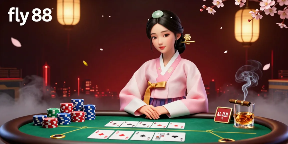 Experience the excitement of poker at fly 88 with colorful chips and stunning visuals in this detailed illustration.