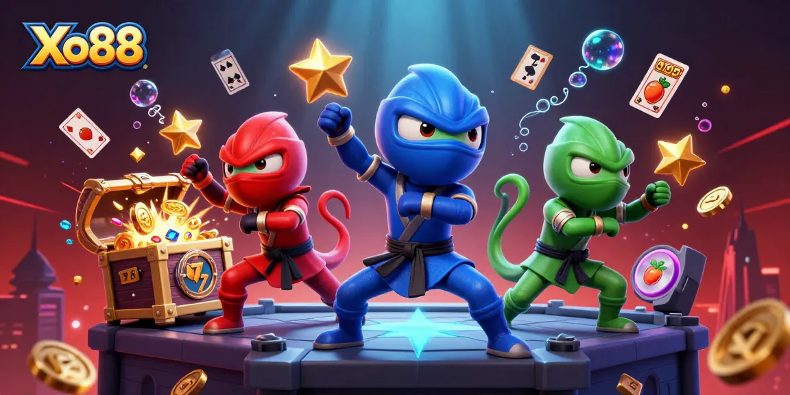 Xo88 captivates players with thrilling slots and dynamic ninja chameleons in action.