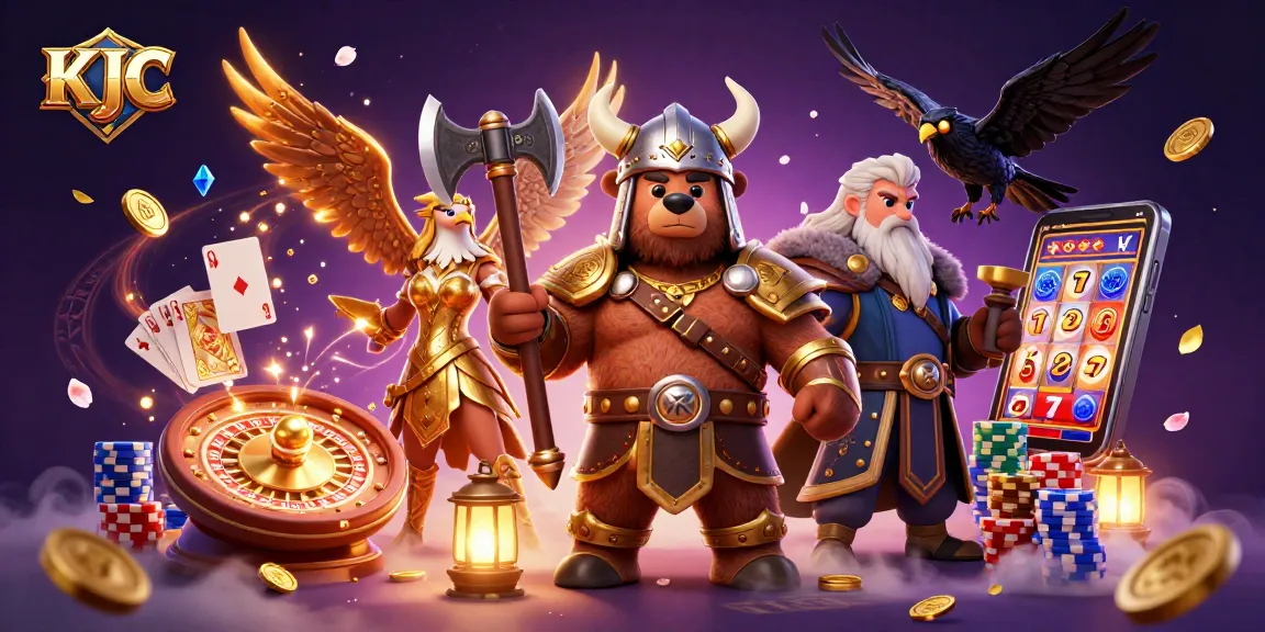 KJC offers a vibrant casino experience with thrilling games featuring Viking and Valkyrie characters.