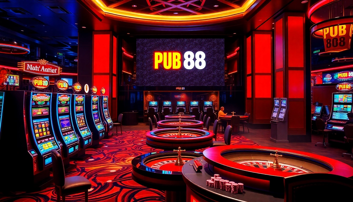 Experience thrilling gaming at PUB 88 with vibrant slot machines and elegant table games.