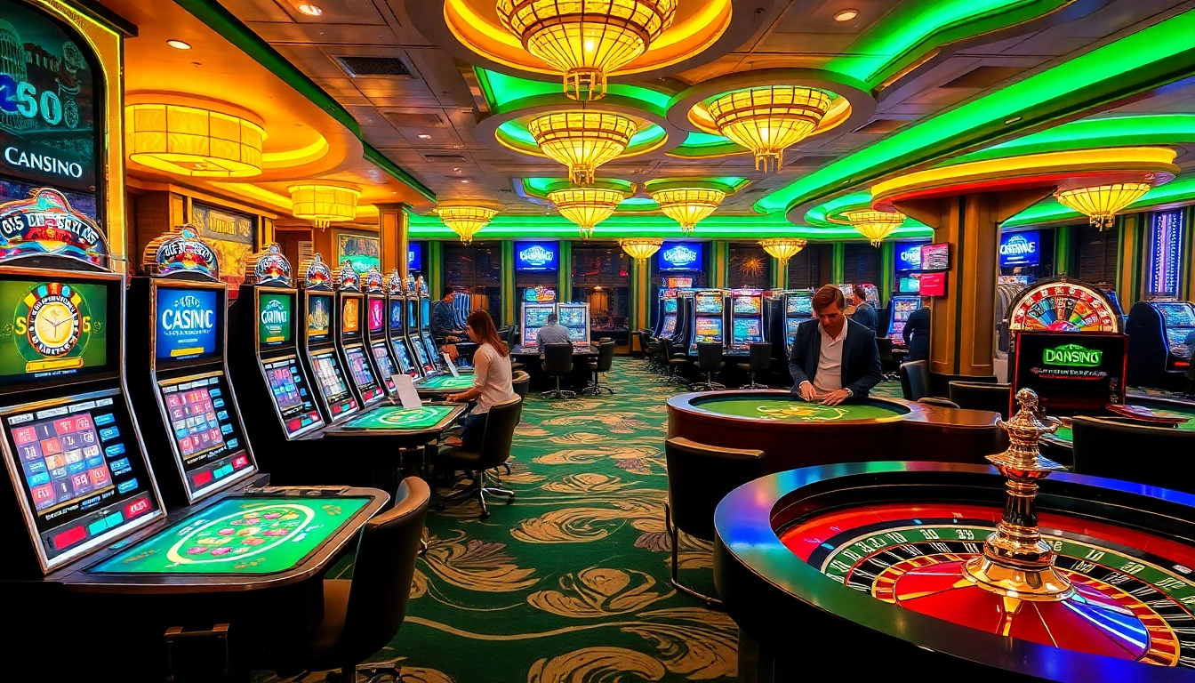 Experience the excitement at MM88 COM with vibrant gaming tables and engaging slot machines.