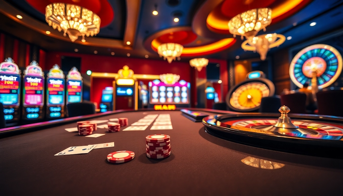 Tài xỉu MD5 gaming table in a luxurious casino setting filled with vibrant betting atmosphere.