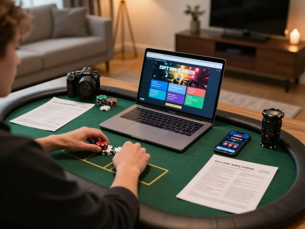 Experience strategic gameplay at 78WIN with an immersive online poker setup, showing notes and cards.