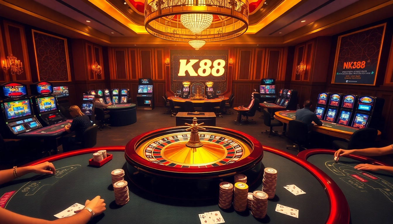 Engage in thrilling betting experiences at https://nk88top.com/ with vibrant poker tables and roulette excitement.