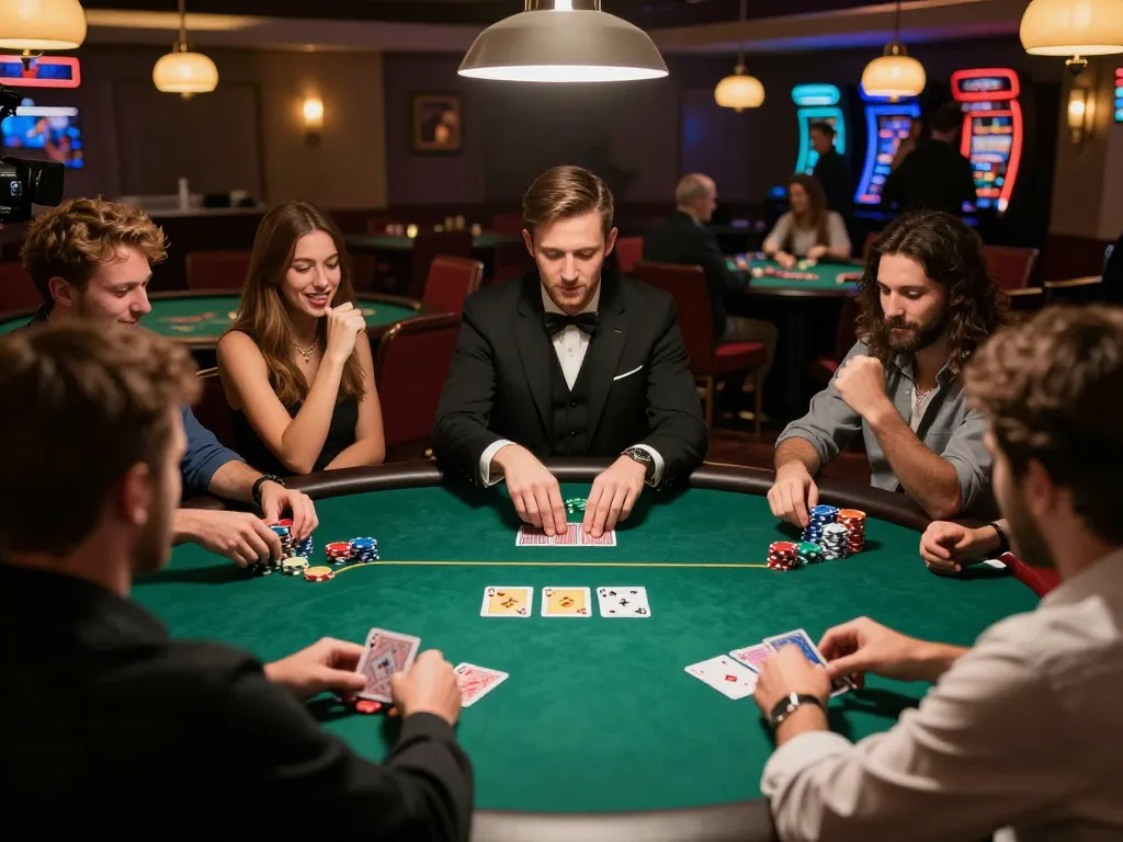 Players engage in thrilling poker gameplay at 88clbgo, highlighting strategic decisions and vibrant casino atmosphere.