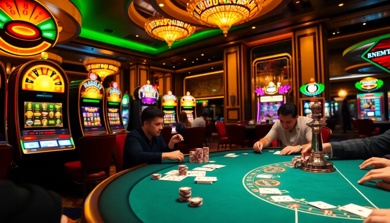 The vibrant casino atmosphere at https://789betg.com/ showcasing players at a poker table, enhancing the gambling experience.