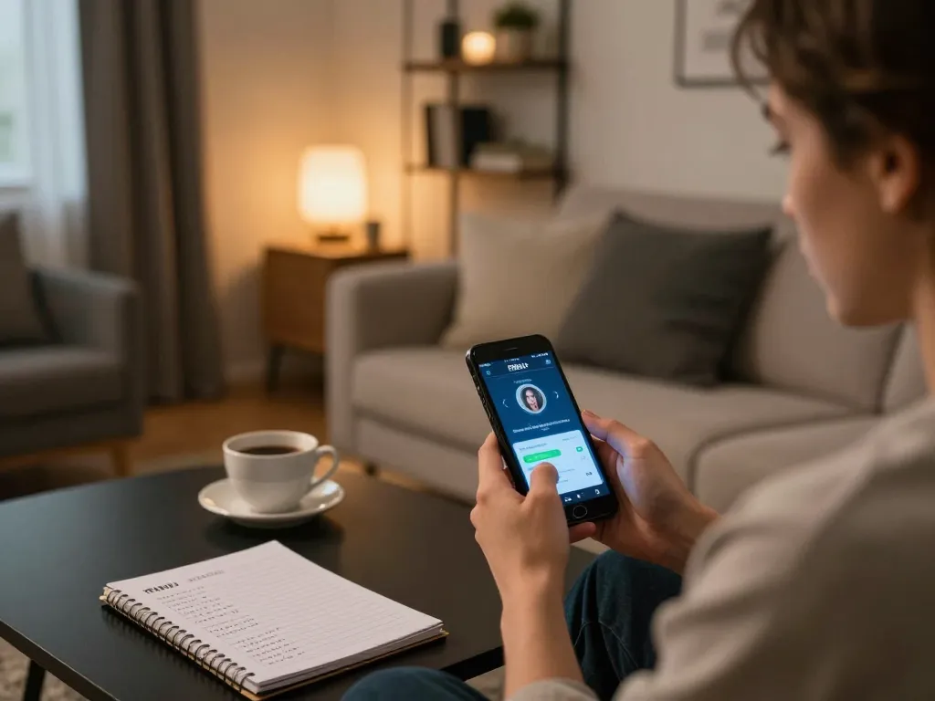 Play online casino games on F8Betz app from a cozy home setup with smartphone in hand