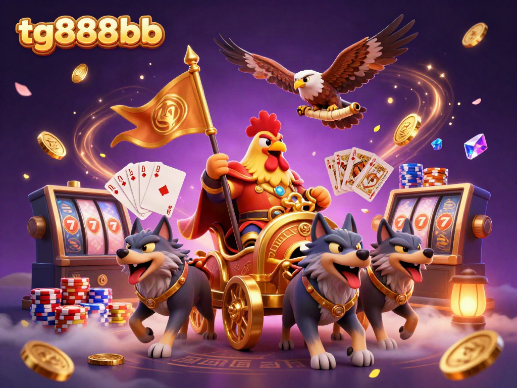 Experience epic gaming with tg888bb at a vibrant online casino featuring golden coins and dynamic characters.