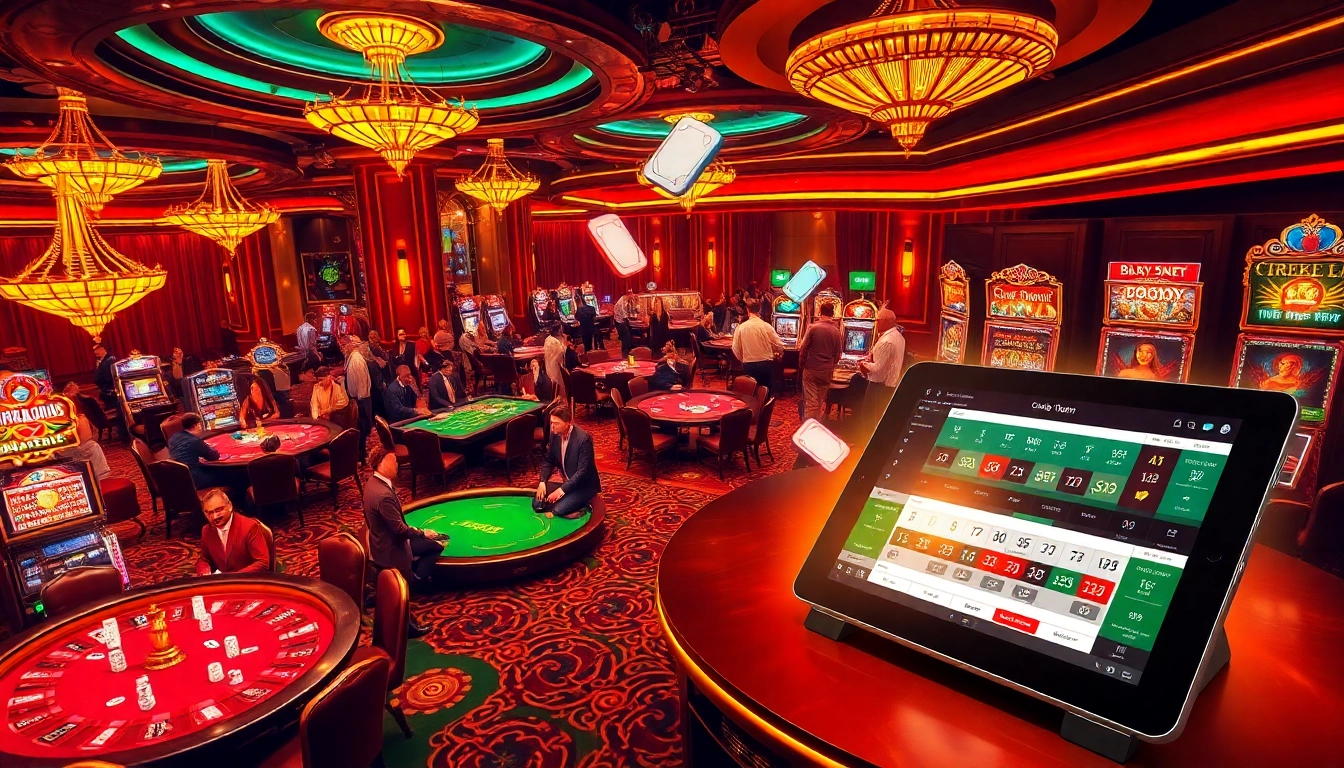 Experience the thrill of vz99 with players winning at casino tables and slot machines in a lively atmosphere.