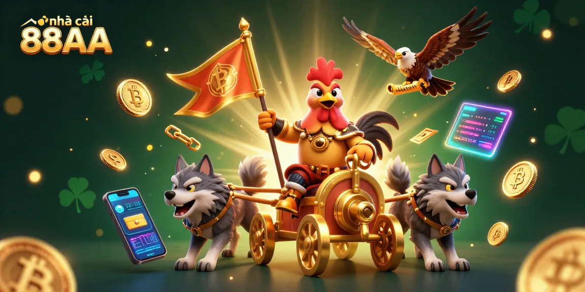 Immerse in the action at nhà cái 88AA with a 3D rooster warlord and coins as you play!