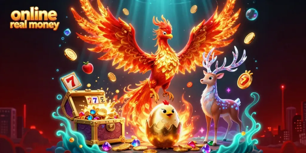 Experience the thrill of winning at online casino real money with phoenix and jackpots in vibrant colors.