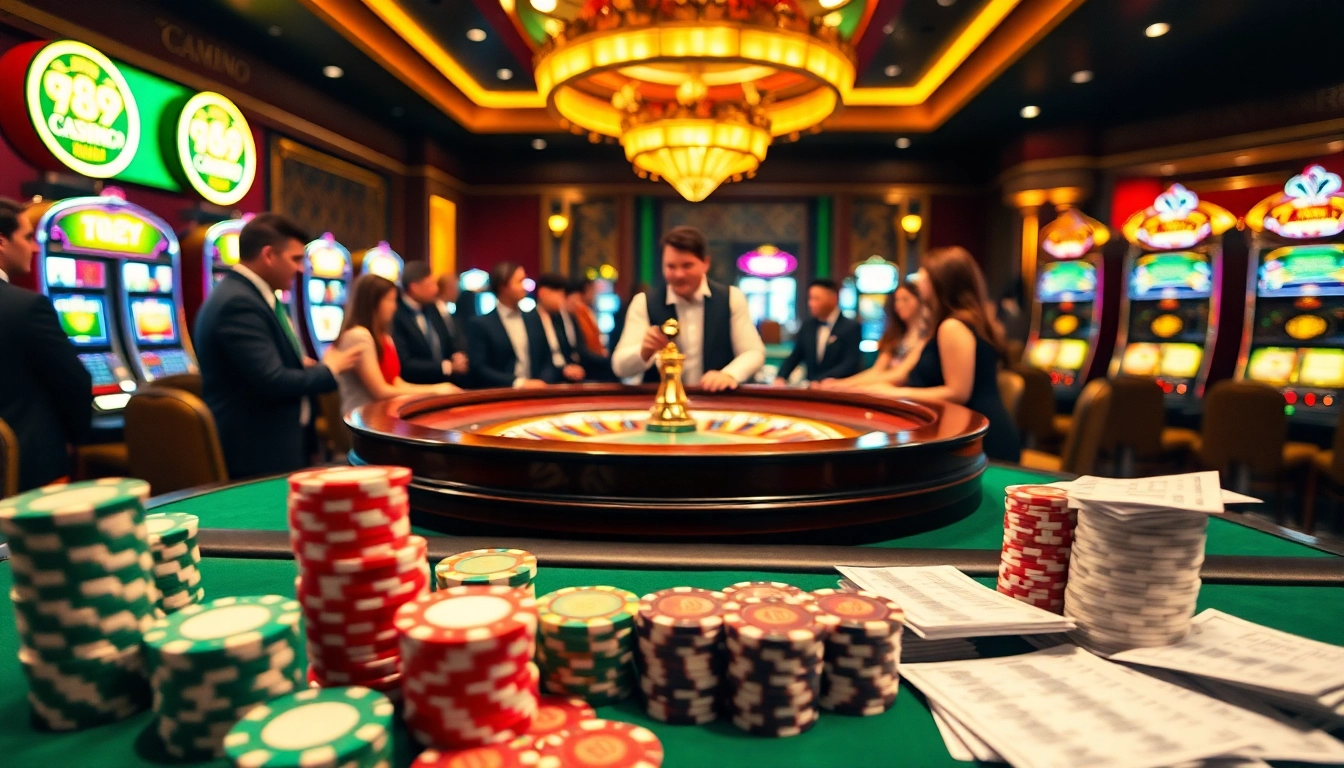 Players engaging in an exciting game of roulette at 789Win, showcasing vibrant casino elements.