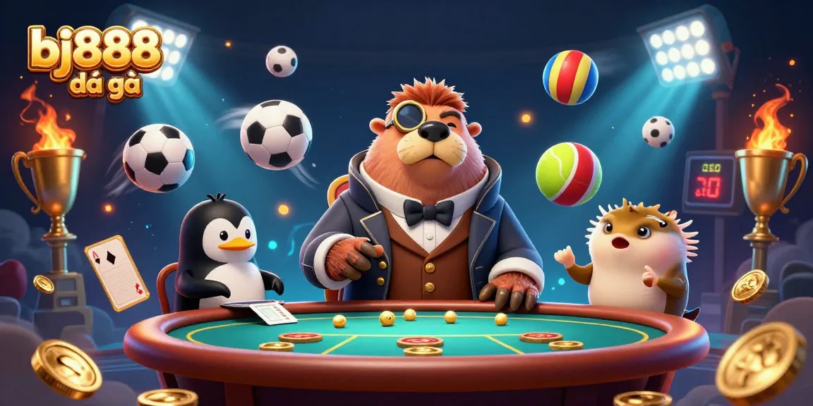 Experience thrilling bj888 đá gà poker action with vibrant characters and dynamic game elements.