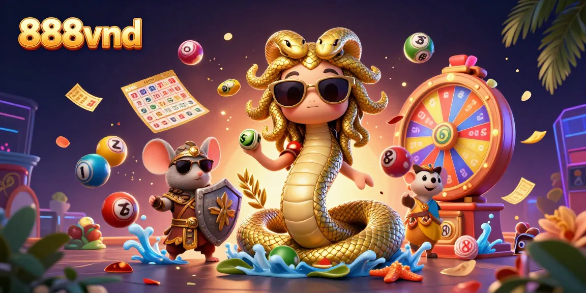 Engage in exciting games at 888vnd, featuring dynamic lottery elements and vibrant casino graphics.