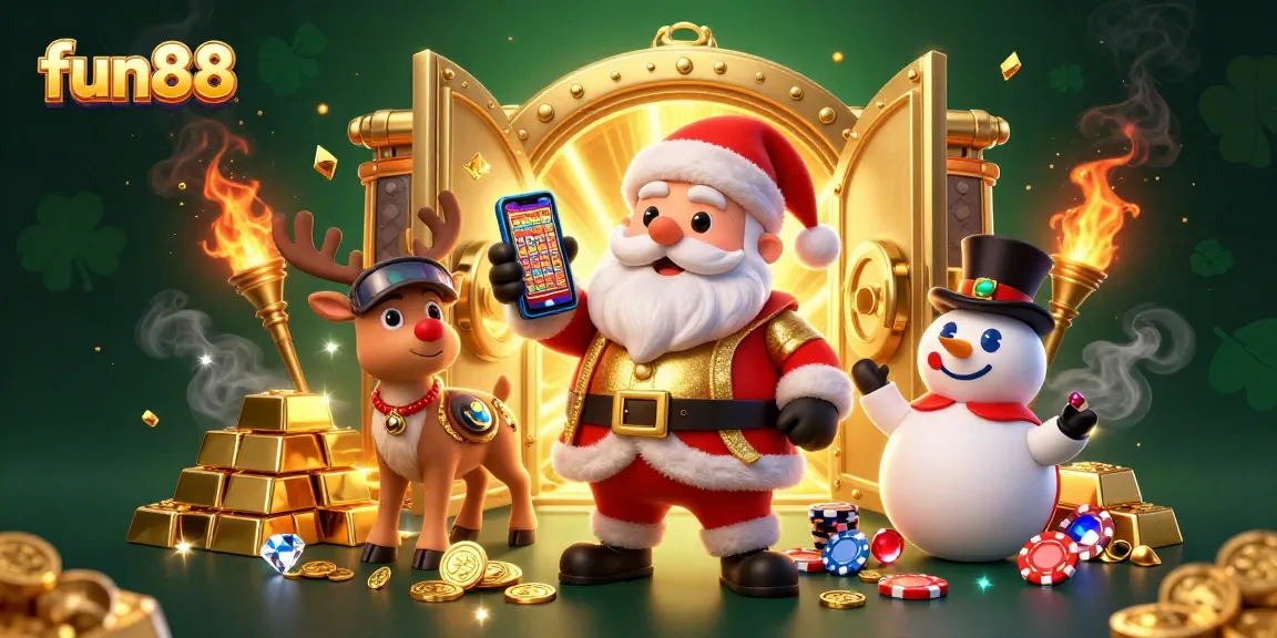 Experience the excitement of fun88 with Santa and friends in a dazzling casino world.