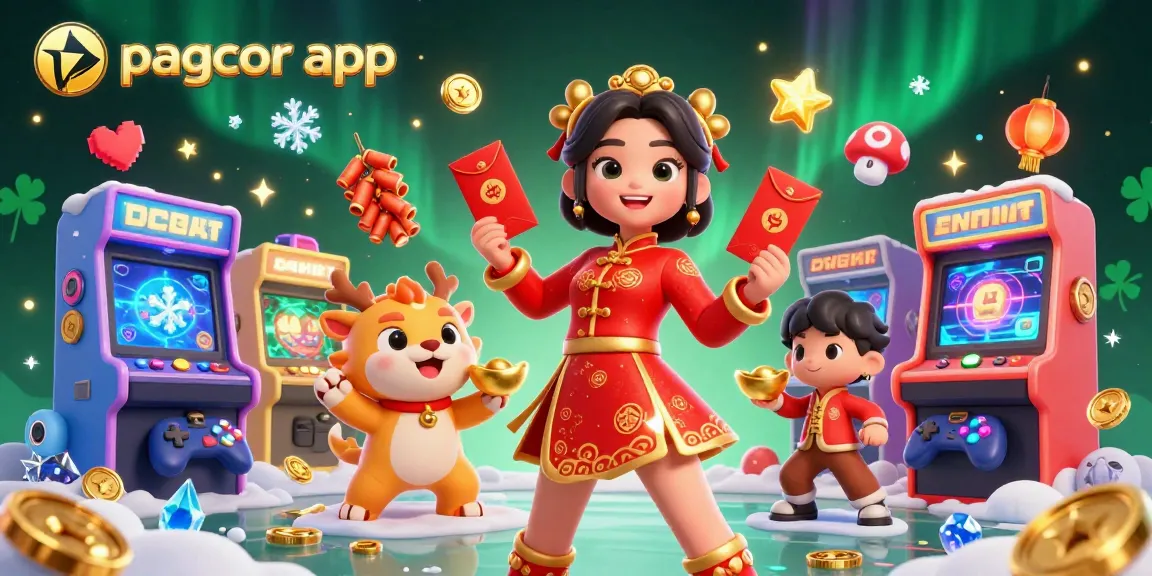 Engage in thrilling gaming action with the pagcor app featuring vibrant characters and festive casino elements.